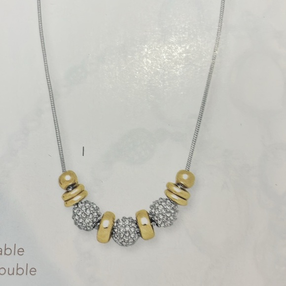 NWT Proper Mix necklace from Premier designs in silver and gold with crystals - Picture 4 of 5